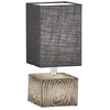 Image de Fischer & Honsel Lampe de table Hauke - Couleur bois - Abat-jour 13 x 13 x 18 cm - Câble de raccordement noir - Abat-jour en tissu gris - L : 13,00 cm, l : 13,00 cm, H : 30,00 cm - Avec interrupteur à