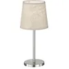 Image de Fischer & Honsel Lampe de table Rimini | Nickel mat | Abat-jour en tissu couleur sable lin | H: 30 cm, D: 14 cm | avec interrupteur à cordon | 1 x E14 max. 25 W sans ampoule