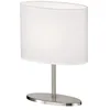 Image de Fischer & Honsel Lampe de table Modena | Nickel mat | Abat-jour en tissu blanc chintz | L : 20 cm, l : 10 cm, H : 27 cm | Avec interrupteur à cordon | 1 ampoule E14 max. 25 W sans ampoule
