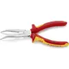 Image de Knipex 26 26 200 VDE Pince plate à becs ronds coudée à 45° Acier électrique Vanadium 200 mm