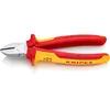 Image de KNIPEX Pince coupante de côté, chromée, 180 mm, acier au chrome vanadium, VDE, fil doux (cuivre)-fil dur (fil d'acier), coupe de précision, 70 06 180