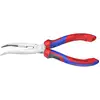 Image de Knipex 26 25 200 pour lélectronique et la mécanique de précision Pince plate à becs ronds coudée à 40° Acier électrique Vanadium 200 mm