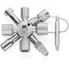 Image de Knipex TwinKey Clé universelle pour armoires de commande, tous systèmes de fermeture usuels, 10 profilés, 2 croix, 1 clé, clé universelle, 00 11 01