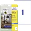 Image de Etiquette plastique Avery-Zweckform J4775-10 210 x 297 mm film de polyester blanc 10 pc(s) fixation permanente