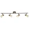 Image de Brilliant 35832/56 Plafonnier 4 Lumières Ajustable Métal/Verre Marron 85 x 23,2 x 23,2 cm