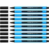Image de Schneider Pack de 10 stylos à bille Slider Edge Kappenmodell; mine F(Encre noire et corps bleu cyan)