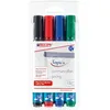 Image de edding 380 Marqueur pour chevalets - étui de 4 - noir, rouge, bleu, vert - pointe ronde 1,5-3 mm - marqueur pour écrire, dessiner et marquer sur du papier pour tableau de conférence - ne déborde pas