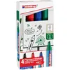 Image de edding 383 Marqueur pour chevalets - étui de 4 - noir, rouge, bleu, vert - pointe biseautée 1-5 mm - marqueur pour écrire, dessiner et marquer sur du papier pour tableau de conférence - ne déborde pas