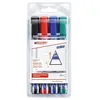 Image de edding 363 Marqueur pour tableaux blancs - multi-couleur - étui de 4 stylos - pointe biseautée 1-5mm - feutre effaçable - pour tableaux blanc, magnétique, mémo et chevalet de conférence - rechargeable