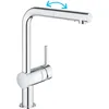 Image de GROHE Robinet de cuisine évier Minta, Robinet avec Douchette Extractible, Inverseur 2 jets, Bec en forme de L, Installation et nettoyage facile, Chromé, 30274000 (Import Allemagne)
