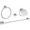 Image de GROHE Accesoires Salle de Bains Essentials, Barre Anneau patère Porte Serviette, dérouleur de Papier Toilette, Fixations encastrées, chromé, 40776001 (Import Allemagne)