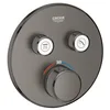 Image de GROHE Grohtherm SmartControl Facade avec Mitigeur Thermostatique Encastré 2 sorties, Rond, Gris Brossé, 29119AL0