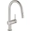 Image de GROHE Robinet de cuisine évier Minta Touch, robinet douchette extractible, déclenchement tactile, inverseur 2 jets, installation et nettoyage facile, finition supersteel, 31358DC2 (Import Allemagne)