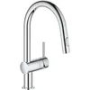 Image de GROHE Robinet de cuisine évier Minta, robinet avec douchette extractible, bec en forme de U, inverseur 2 jets, installation et nettoyage facile, chromé, 32321002 (Import Allemagne)