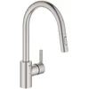 Image de GROHE Robinet de cuisine évier Feel, Robinet Cuisine Douchette Extractible, Inverseur 2 jets, Zone rotation 360°, Installation et nettoyage facile, Supersteel, 31486DC1 (Import Allemagne)