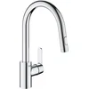 Image de GROHE Robinet de cuisine évier Get, Robinet avec douchette extractible, Bec en forme & Distributeur de savon encastrable, distributeur savon cuisine, distributeur savon liquide capacité de 500ml
