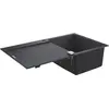 Image de GROHE Evier de cuisine composite avec égouttoir K500, 860 x 500 mm, 1 bac, évier réversible, quartz composite, vidage pratique, siphon et bonde inclus, noir granite, 31644AP0, (Import Allemagne)