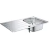 Image de GROHE Évier de cuisine 1 bac avec égouttoir, K200, réversible, 86 x 50 x 18 cm, acier inoxydable chromé, 31552SD1 (Import Allemagne)