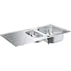 Image de GROHE Évier de cuisine 1,5 bacs avec égouttoir cuve et moyen, K300, réversible, 97 x 50 x 17 cm, acier inoxydable chromé, 31564SD1 (Import Allemagne)