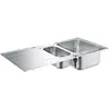 Image de GROHE Évier de cuisine 1,5 bacs avec égouttoir cuve et moyen, K500, réversible, 100 x 50 x 19 cm, acier inoxydable chromé, 31572SD1 (Import Allemagne)