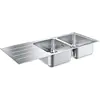 Image de GROHE Évier de cuisine 2 bacs avec égouttoir, K500, réversible, 116 x 50 x 19 cm, inox chromé, 31588SD1 (Import Allemagne)