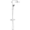 Image de GROHE Colonne de douche mitigeur thermostatique Vitalio Joy 260, 50% d'économie d'eau et d'énergie, tablette incluse, tête de douche 260mm, douchette 3 jets, chromé, 26403002 (Import) & GROHE