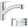 Image de GROHE QUICKFIX Start Robinet de Cuisine évier, Douchette extractible, Inverseur 2 jets, Rotation 90° & QUICKFIX Start Robinet de salle de bains lavabo, mousseur économie d'eau