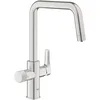 Image de GROHE Blue Pure Eurosmart, Robinet de cuisine filtrant 3 voies (Zone de rotation 150°, poignée dédiée pour l’eau filtrée, nécessite un kit de démarrage de filtre), SuperSteel, 30583DC0