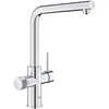 Image de Robinet filtrant de cuisine - Chromé - Filtration de l'eau - Bec haut en L - Rotation 150° - GROHE Blue Pure Minta - 30600000