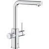 Image de GROHE Blue Pure Minta Robinet de Cuisine avec Système de Filtration, Poignée Séparée pour Eau Filtrée, Mousseur Extractible, Bec Haut, Chromé, 30601000 (Import Allemagne)