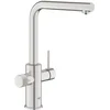 Image de GROHE Minta 30601DC0 Robinet de cuisine (bec haut amovible, forme en L, compatible avec les kits de filtration Blue (séparément), moins de consommation d'eau), gris mat