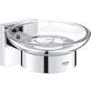 Image de GROHE Start Cube Porte Savon avec Support pour Salle de Bain, Fixations Cachées, A Coller avec GROHE QuickGlue ou à Visser, Chromé, 41096000