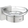 Image de GROHE Start Cube Porte Savon avec Support pour Salle de Bain, Fixations Cachées, A Coller avec GROHE QuickGlue ou à Visser, Supersteel, 41096DC0