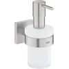 Image de GROHE Start Cube Distributeur de Savon avec Support pour Salle de Bain, Fixations Cachées, A Coller avec GROHE QuickGlue ou à Visser, Supersteel, 41098DC0