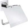 Image de GROHE Start Cube Dérouleur de Papier Toilette Mural avec Couvercle, Fixations Cachées, Métal, A Coller avec GROHE QuickGlue ou à Visser, Chromé, 41102000