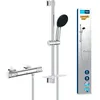 Image de GROHE QuickFix Precision Feel Mitigeur thermostatique Douche, Ensemble Douche avec barre 60cm, Douchette 3 jets et Tablette, A coller ou à visser, Economie d'eau, Chromé, 34791001
