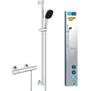 Image de GROHE Precision Trend Mitigeur Thermostatique Douche, Ensemble de Douche 3 jets avec barre 90cm, Economie d'Eau, Flexible 1,75m, Chromé, 34855003