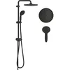 Image de GROHE Vitalio Start 250 Colonne de Douche avec Inverseur Manuel, Douche de Tête Ronde 2 jets 25cm, Pommeau de Douche Rond 1 jet 10cm, Economie d'Eau, Noir Mat, 266802430