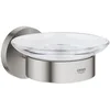 Image de GROHE Start Porte Savon avec Support pour Salle de Bain, Fixations Cachées, A coller avec GROHE QuickGlue ou à visser, Supersteel, 41193DC0