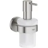 Image de GROHE Start Distributeur de Savon avec Support pour Salle de Bain, Fixations Cachées, A coller avec GROHE QuickGlue ou à visser, Supersteel, 41195DC0