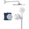 Image de GROHE Precision SmartControl, Ensemble de Douche Encastré 2 sorties, Douche de Tête Vitalio Rain Mono 310, Douchette Vitalio Smartactive 130 3 jets, Flexible 1,5 m, Chromé, 34877000
