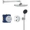 Image de GROHE Precision Thermostatique Ensemble de Douche Encastré 2 sorties (Douche de Tête Vitalio Start 250, Pommeau de Douche Vitalio Start 110 2 jets, Support Mural et Flexible 1, 5 m), Chromé, 34883000