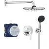 Image de GROHE Start Ensemble de Douche Encastré 2 sorties, Douche de Tête Vitalio Start 25cm, Pommeau de Douche Vitalio Start 11cm 2 jets (Pluie/Stimulant), Support Mural, Flexible 1.5 m, Chromé, 25292000