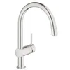 Image de GROHE Minta Robinet de Cuisine, Mitigeur Cuisine avec Douchette Extractible, Bec C, Rotation 360°, Supersteel, 32918Dc0 (Import Allemagne)