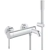 Image de GROHE Essence Mitigeur Bain/Douche à levier unique avec Kit de Douche avec Mitigeur de Douche, tuyau et fixation Murale, Chrome, 33628001