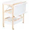 Image de roba Table à Langer avec Baignoire 2en1 Baby Pool + Matelas Imperméable sur Plan à Langer Pivotant + 2 Compartiments - Bain Bébé dès la Naissance - Bois Naturel