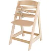 Image de roba Chaise Haute Évolutive en Bois Naturel Sit Up III - Hauteur Réglable - de 6 Mois jusqu'à 50 kg - Chaise Bébé Résistante avec Barre de Sécurité