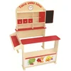 Image de roba Marchande en Bois Tante Emma avec Comptoir et Tableau - Jouet d'Imitation en Bois - dès 3 Ans - Rouge / Naturel