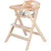 Image de roba Chaise Haute Pliable en Bois Fold Up Smart - Chaise d'Alimentation peu Encombrante + Plateau Repas Détachable - Supporte 15 kg - Bois Naturel