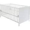 Image de roba Lit Bébé Évolutif 70x140 - Réglable en Hauteur - 3 Barreaux Amovibles - 0 à 7 Ans - Blanc
